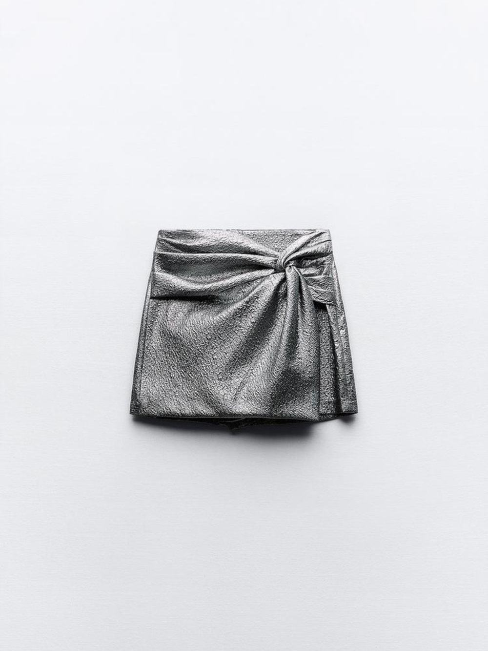 Zara Silver Metallic night out Knot Skort – Size S Y2K Grunge